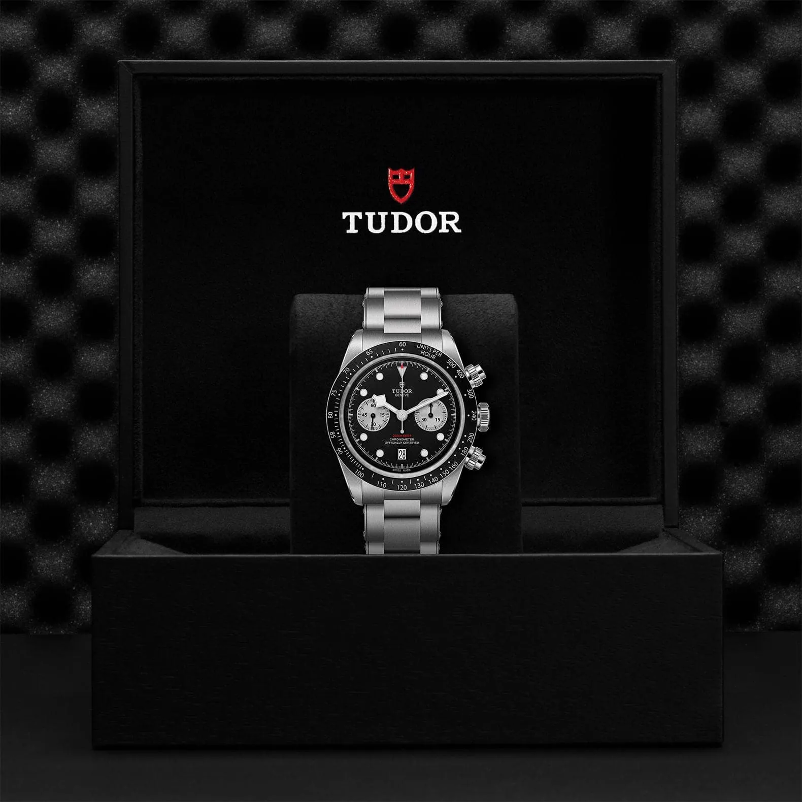 TUDOR Black Bay Chrono 41mm Case, Black Dial, Steel Bracelet (M79360N-0001)
