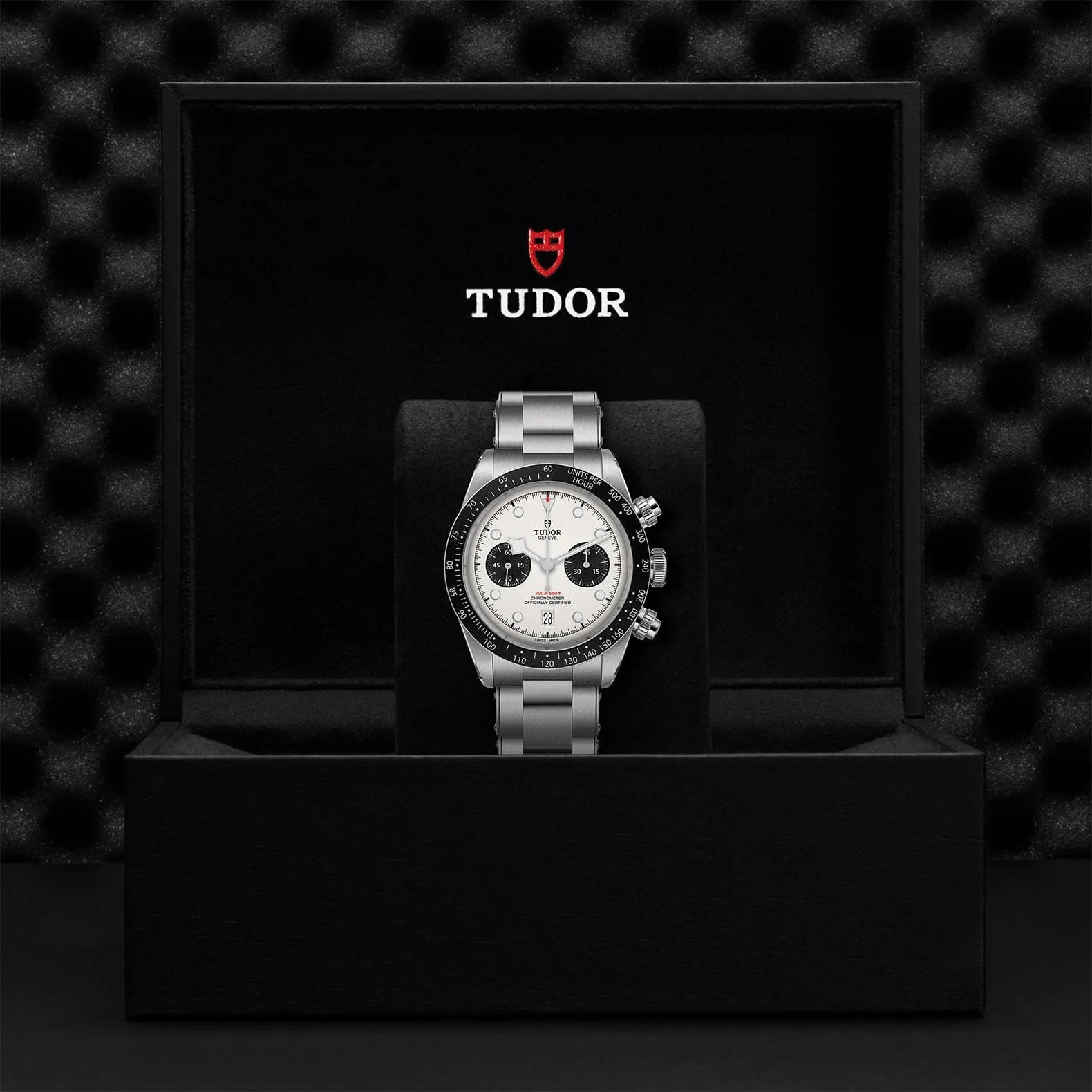 TUDOR Black Bay Chrono 41mm Case, White Opaline Dial, Steel Bracelet (M79360N-0002)