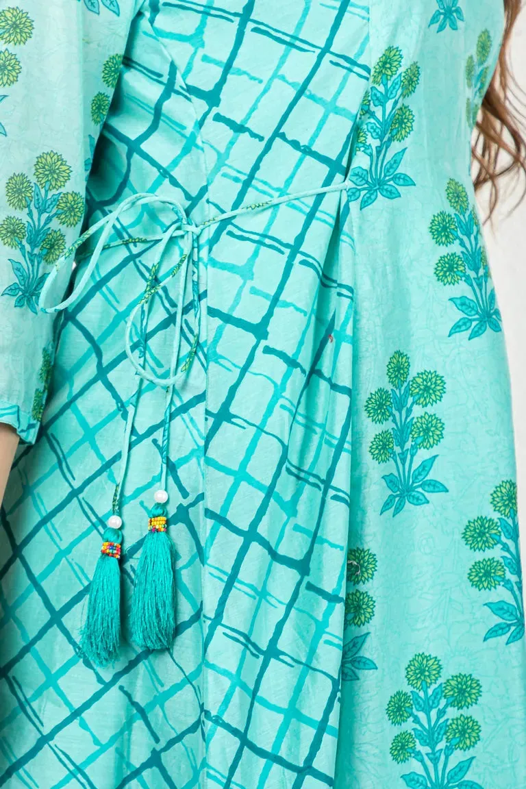 Turquoise Blue Chanderi Kurta