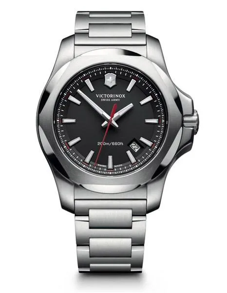 Victorinox Swiss Army Mens I.N.O.X. Watch - Bracelet - Black Dial - Date