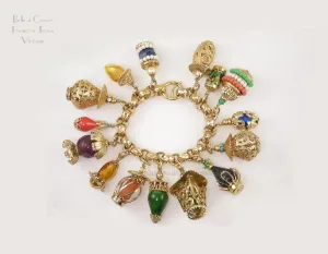 Vintage Napier Charm Bracelet Asian Lanterns 1950s