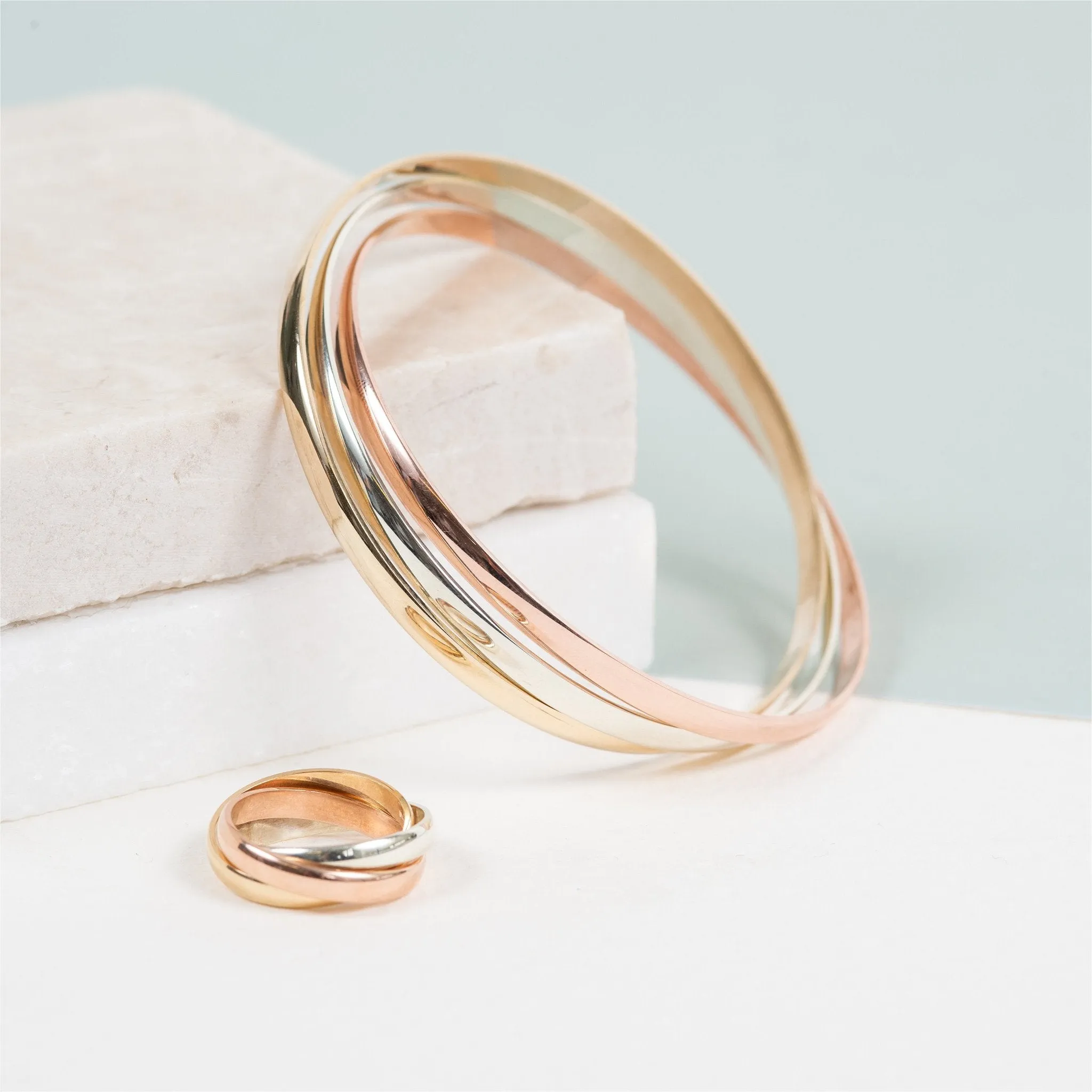 Walton Three Colour Gold Russian Wedding Ring 3mm
