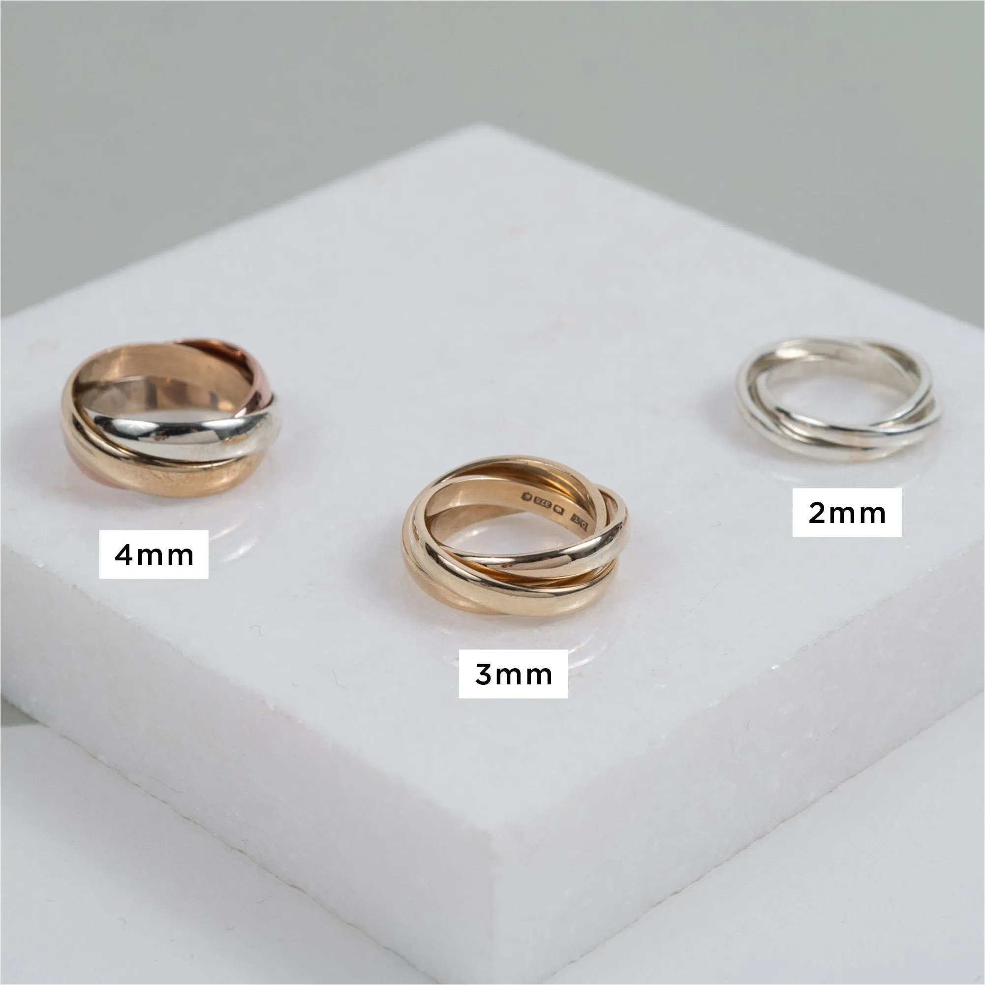 Walton Three Colour Gold Russian Wedding Ring 3mm