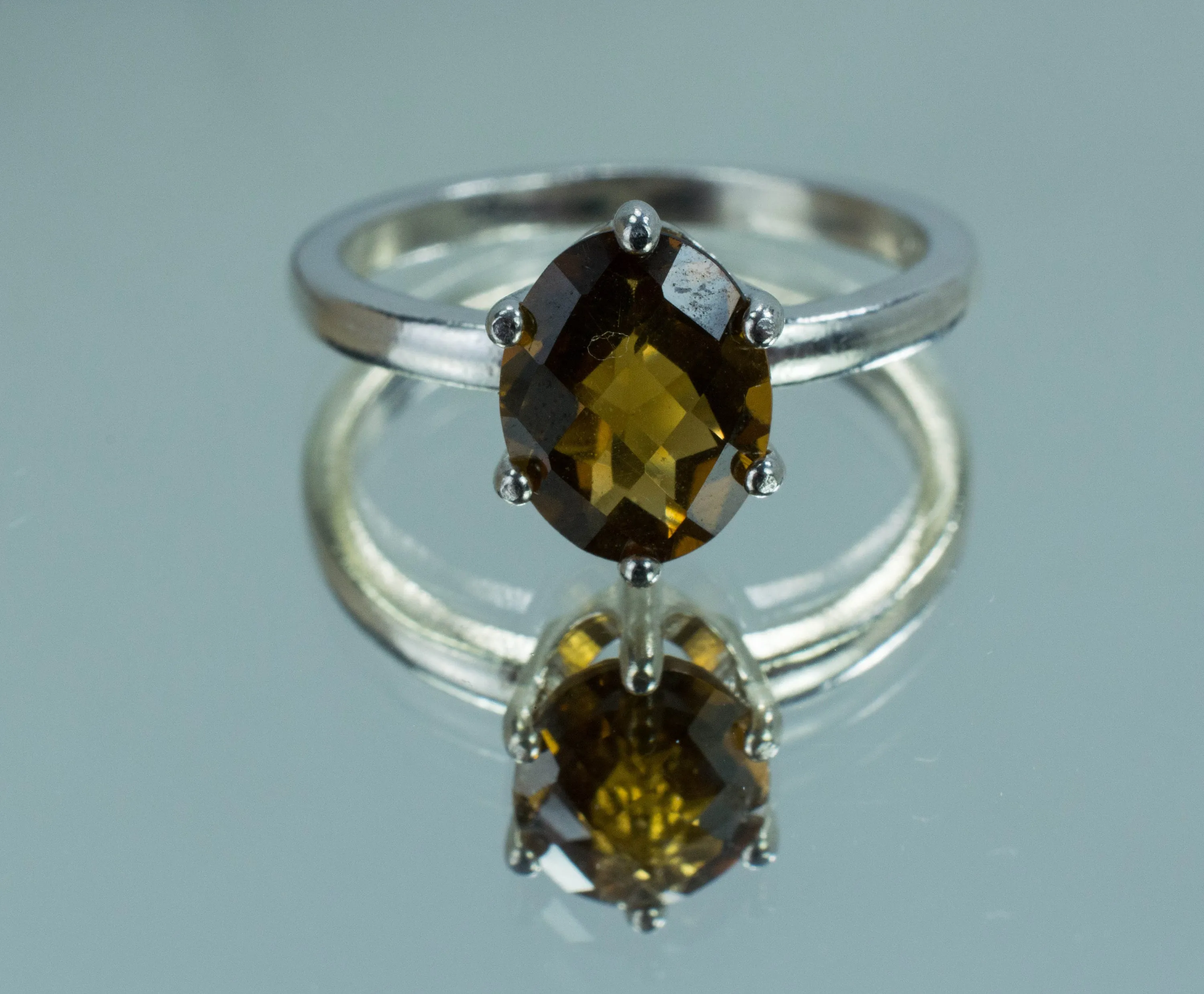 Whiskey Quartz Ring, Genuine Untreated Brazil Quartz