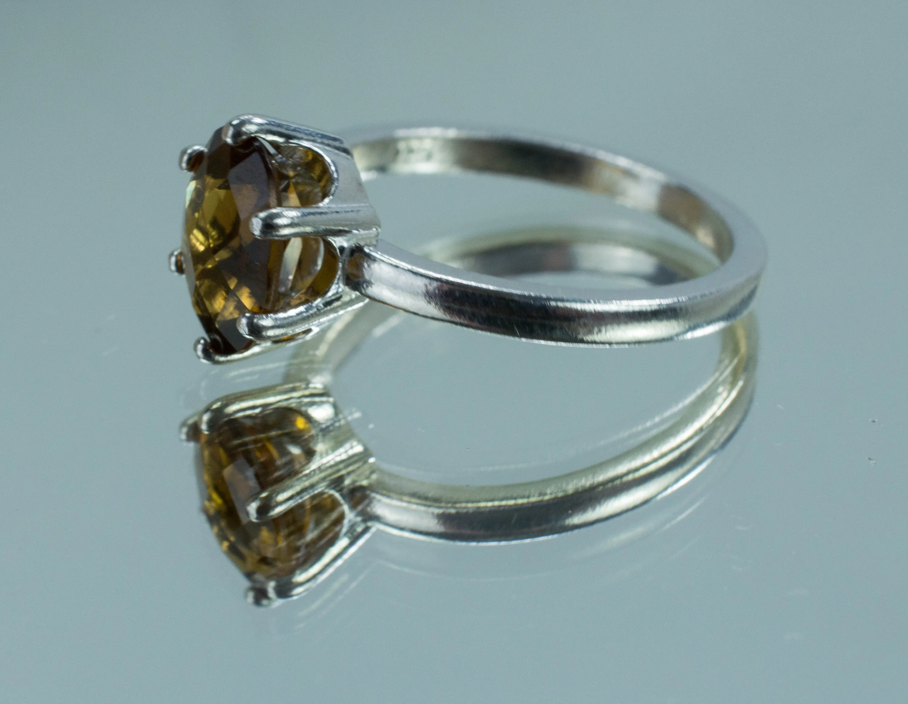 Whiskey Quartz Ring, Genuine Untreated Brazil Quartz